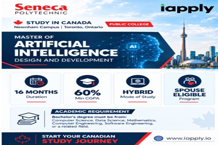Apply now to Seneca Polytechnic - Master of Artificial Intelligence Design and Development