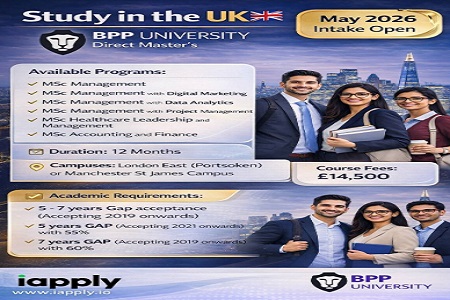 BPP University � Direct Master�s Programs | May 2026 Intake Open