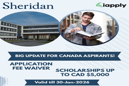Big Update for Canada Aspirants | Sheridan College � Application Fee Waiver & Scholarships