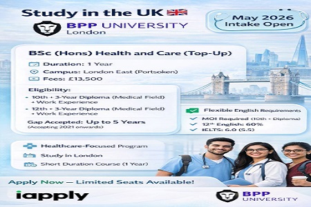 BPP University � May 2026 Intake | BSc (Hons) Health & Care (Top-Up)