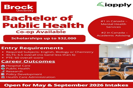 Explore Bachelor of Public Health at Brock University | Scholarships up to $32,000