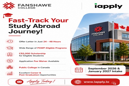 Fanshawe College | Offer Letter in 24�48 Hours | Application Fee Waiver | Sep 2026 & Jan 2027 Intake