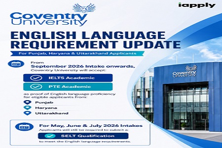 Important Update � English Language Requirement for Coventry University