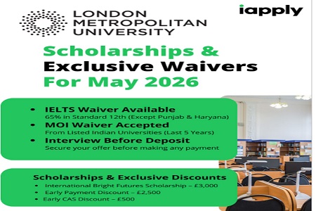 Scholarships & Exclusive Waivers For May 2026 - London Metropolitan University