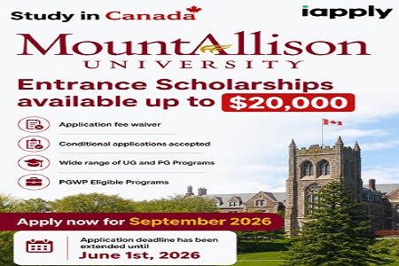 Study in Canada | $20,000 Entrance Scholarships | September 2026 - Mount Allison University