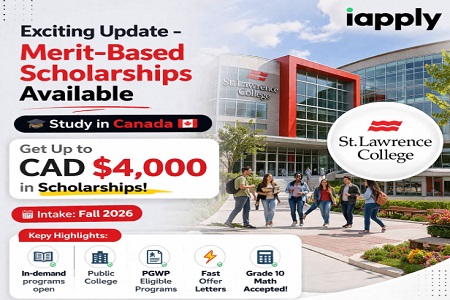 Study in Canada| St. Lawrence College � Scholarships up to CAD $4,000 | Fall 2026 Intake