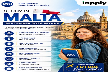 Study in Malta � September 2026 Intake | Bachelor's & Master's Programs Available