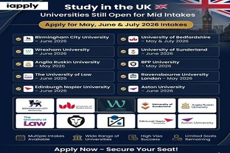 UK MID INTAKES OPEN � MAY / JUNE / JULY 2026 - Secure Your Student�s Seat Before It�s Too Late!